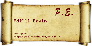 Páll Ervin névjegykártya